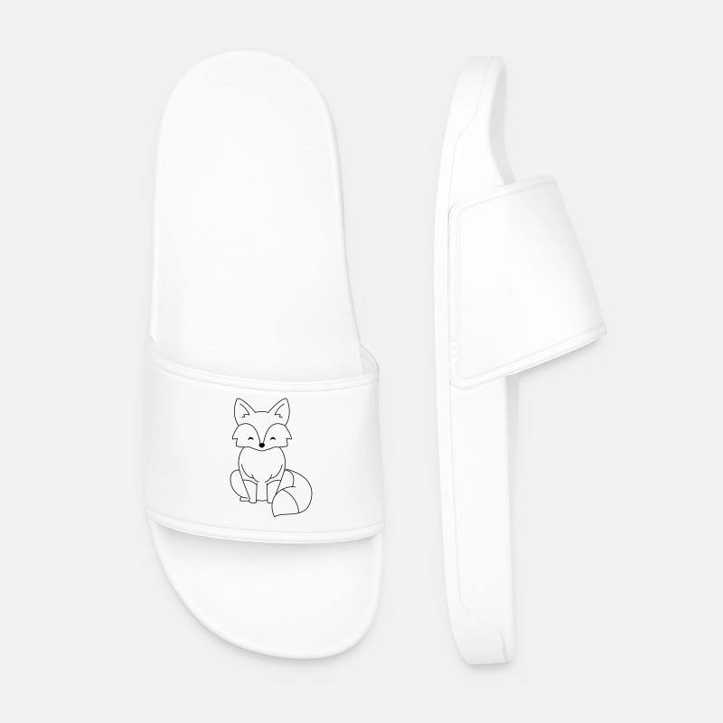 Comic Fox in Black - Men’s Pool Sliders - white