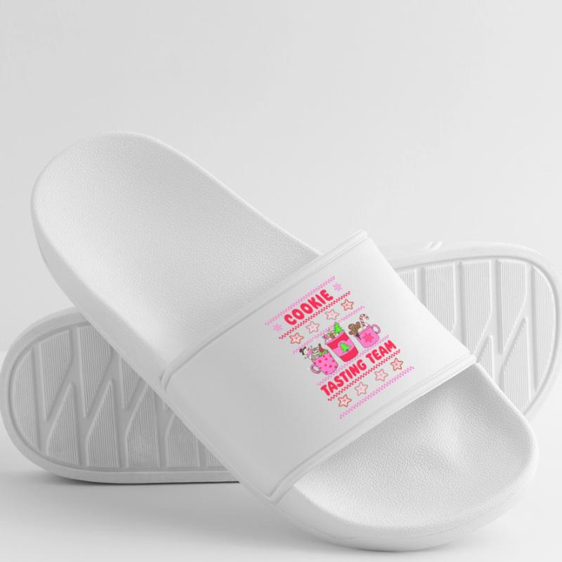 Équipe de dégustation de biscuits - Noël rose fluo Claquettes Homme