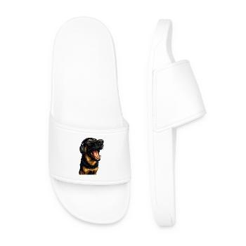 Casque Rottweiler Portrait - Claquettes Homme - blanc - Devant