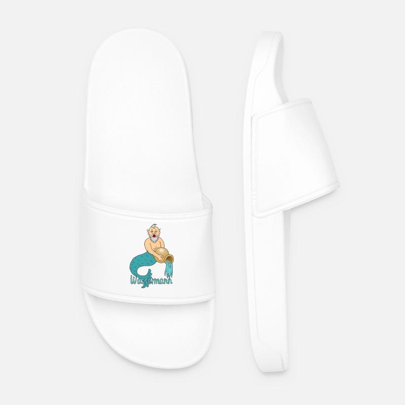 Wassermann Sternzeichen - Männer Badelatschen - Weiß