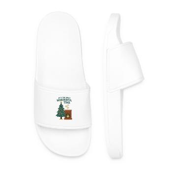 Weihnachten Cozy Kamin - Männer Badelatschen - Weiß - Vorne