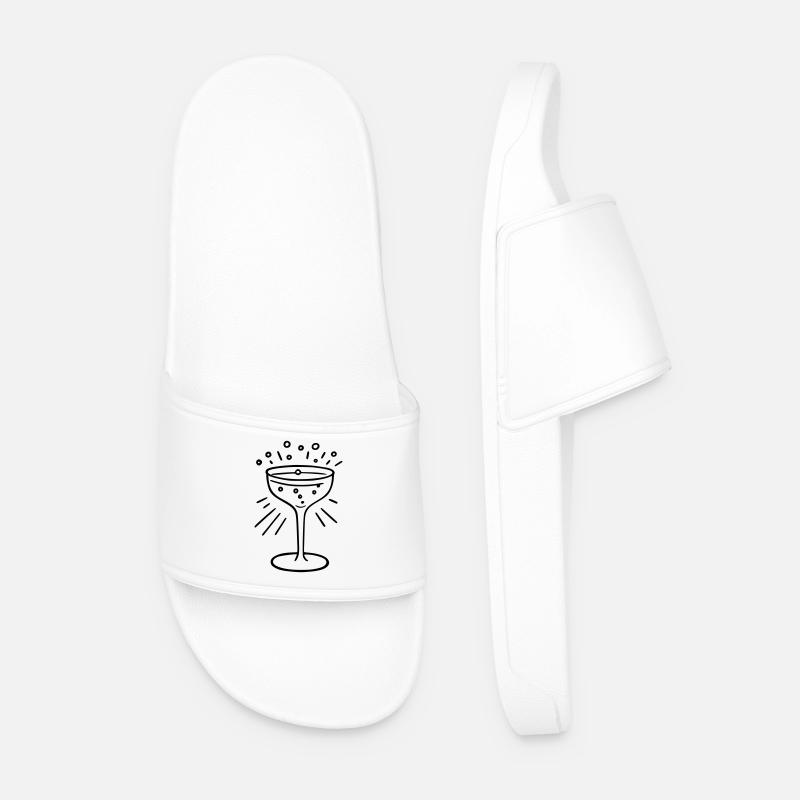 Glass bubbles and radiating lines - Men’s Pool Sliders - white