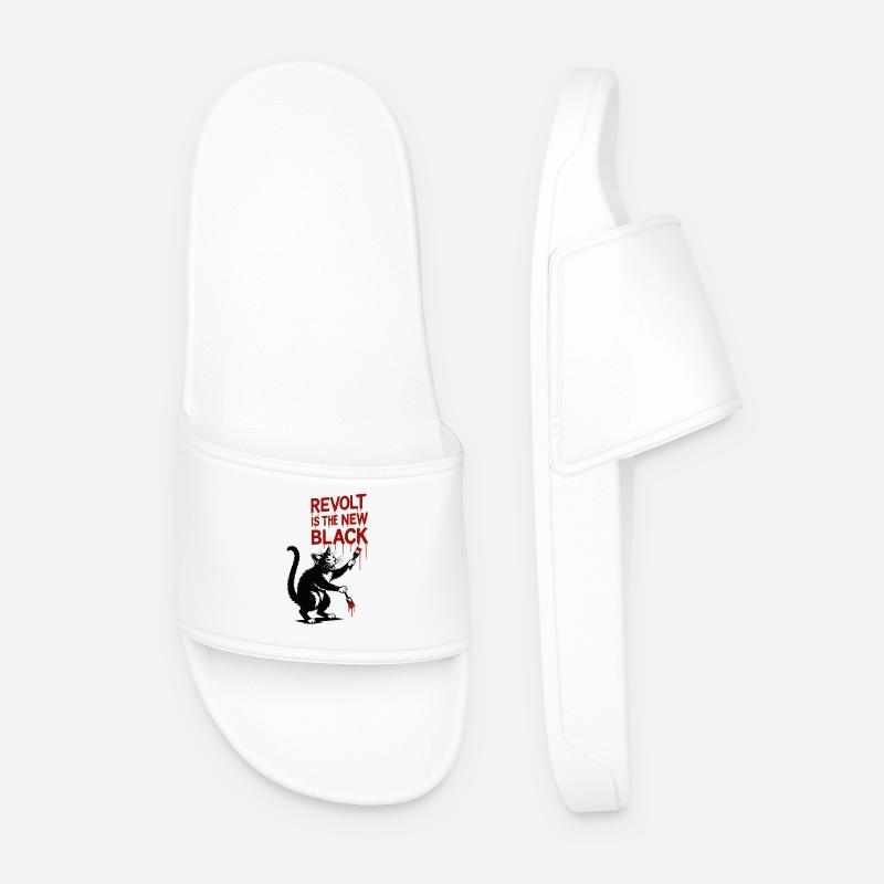 Revolt is the new black - Men’s Pool Sliders - white