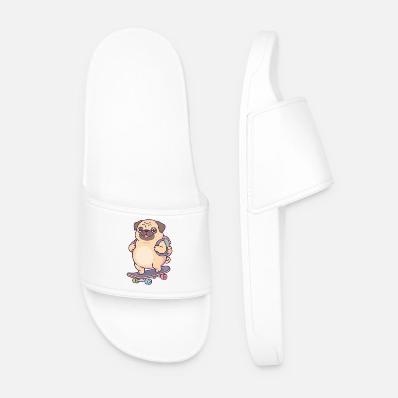 Pug Skateboard Rucksack - Männer Badelatschen - Weiß