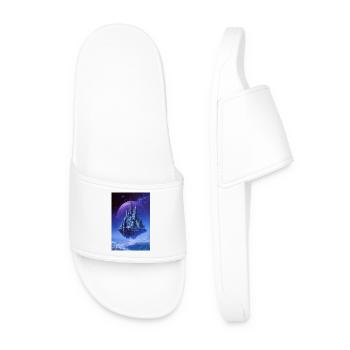 Château de cristal flottant au-dessus de la lune - Claquettes Homme - blanc - Devant