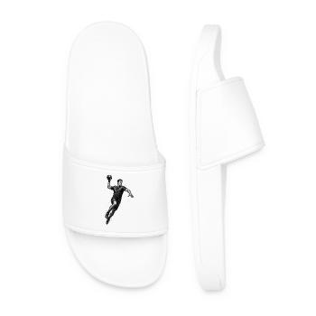 Joueur de handball dynamique en illustration noire - Claquettes Homme - blanc - Devant