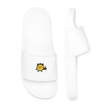 Kaffee ZEIT - Männer Badelatschen - Weiß - Vorne