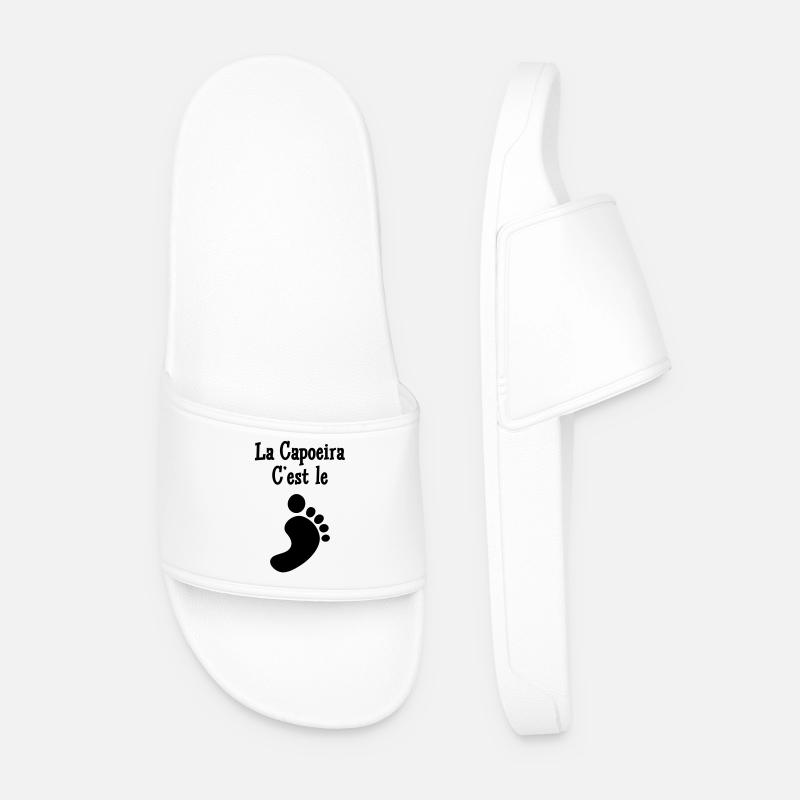 Capoeira is the Foot - Men’s Pool Sliders - white