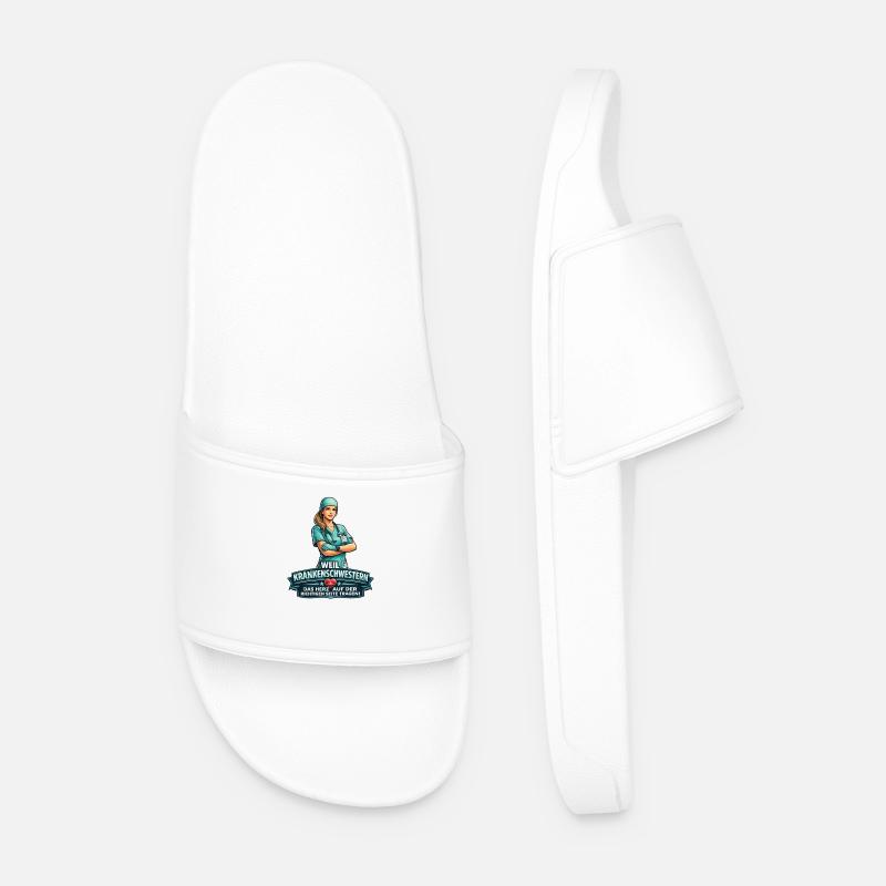 Krankenschwester Herzseite Design - Männer Badelatschen - Weiß
