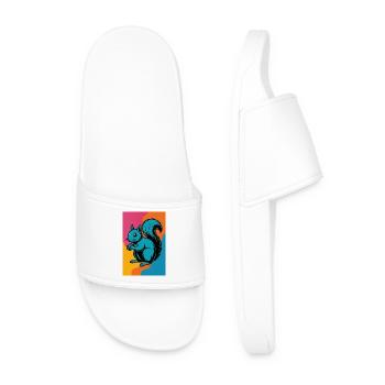 Colorful Squirrel Pop Art - Men’s Pool Sliders - white - Front