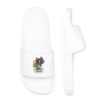 Cat Camper: Camping Adventure - Men’s Pool Sliders - white - Front
