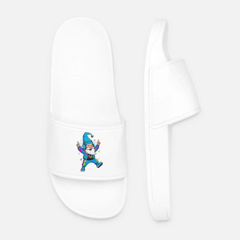 Technozwerg mit Kopfhörern - Männer Badelatschen - Weiß