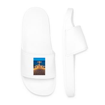 Pier at the Baltic Sea Beach - Men’s Pool Sliders - white - Front