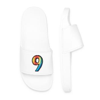 9 Nombre coloré - Claquettes Homme - blanc - Devant