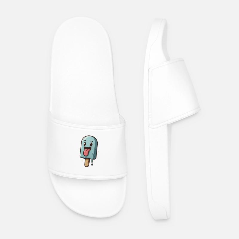Laughing popsicles - Men’s Pool Sliders - white