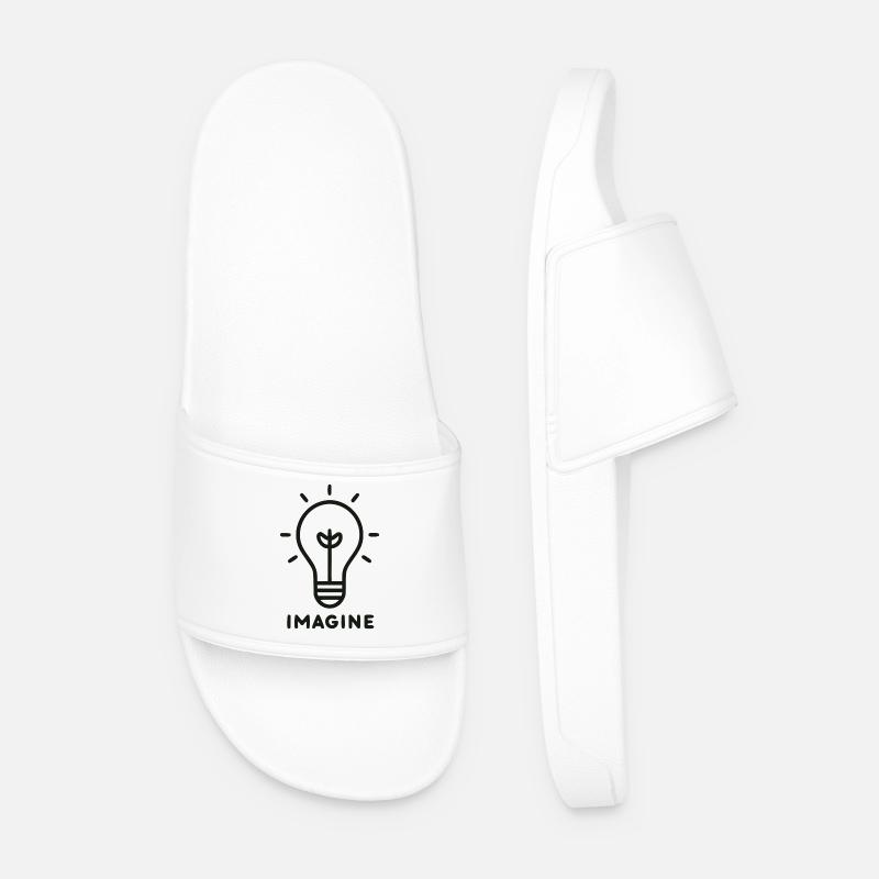 Light Idea Spark Icon - Men’s Pool Sliders - white