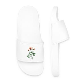 Blumen - Männer Badelatschen - Weiß - Vorne