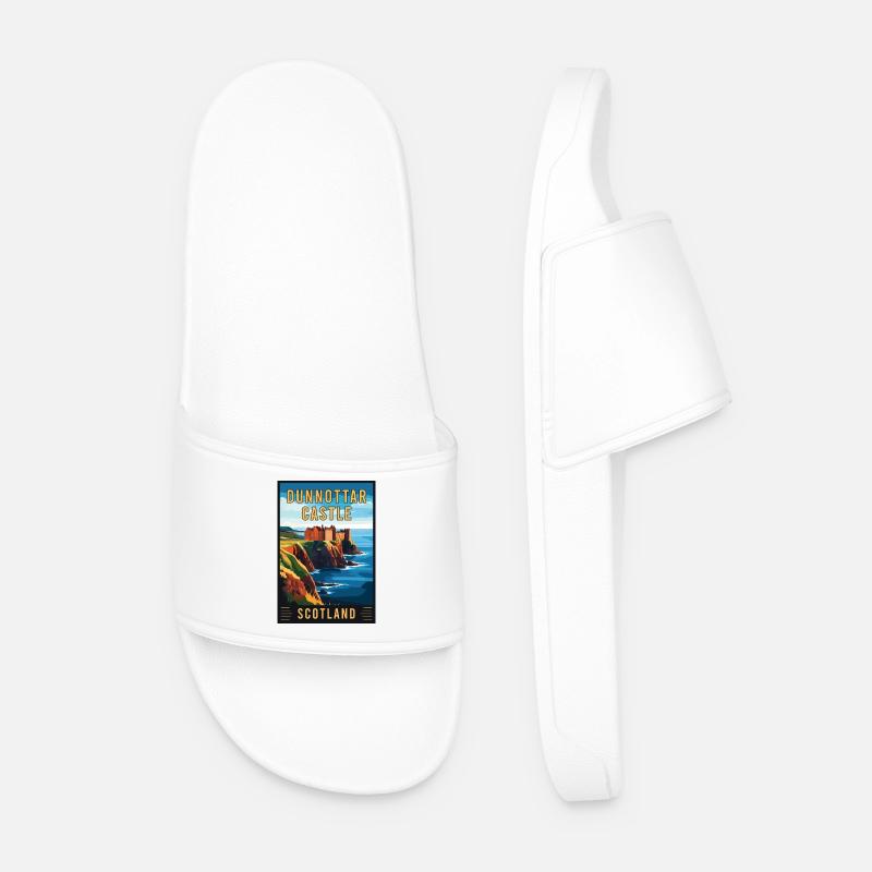 Experience Mystic Dunnottar Castle in Scotland - Men’s Pool Sliders - white