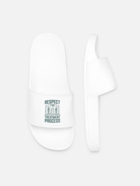 Respect The Treatment Process Water Treatment - Men’s Pool Sliders - white