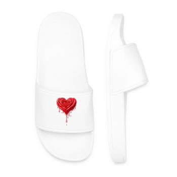 Illustration de la rose rouge en forme de cœur - Claquettes Homme - blanc - Devant