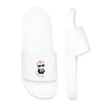Petit Cœur de Chat Rose - Claquettes Homme - blanc - Devant