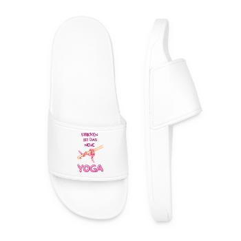 Stricken ist das neue Yoga - Männer Badelatschen - Weiß - Vorne