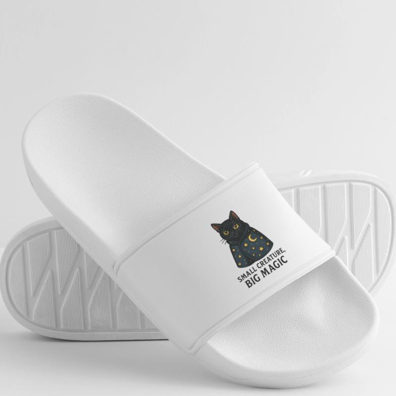 Moonlit Night Cat Star Cape Men’s Pool Sliders