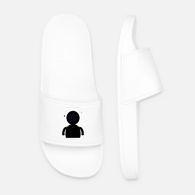 Minimalist Black Moon - Men’s Pool Sliders - white