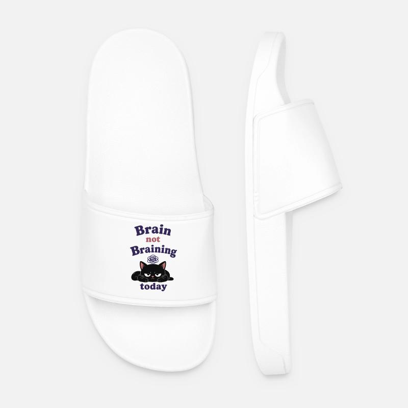 Brain not Braining Today - Men’s Pool Sliders - white
