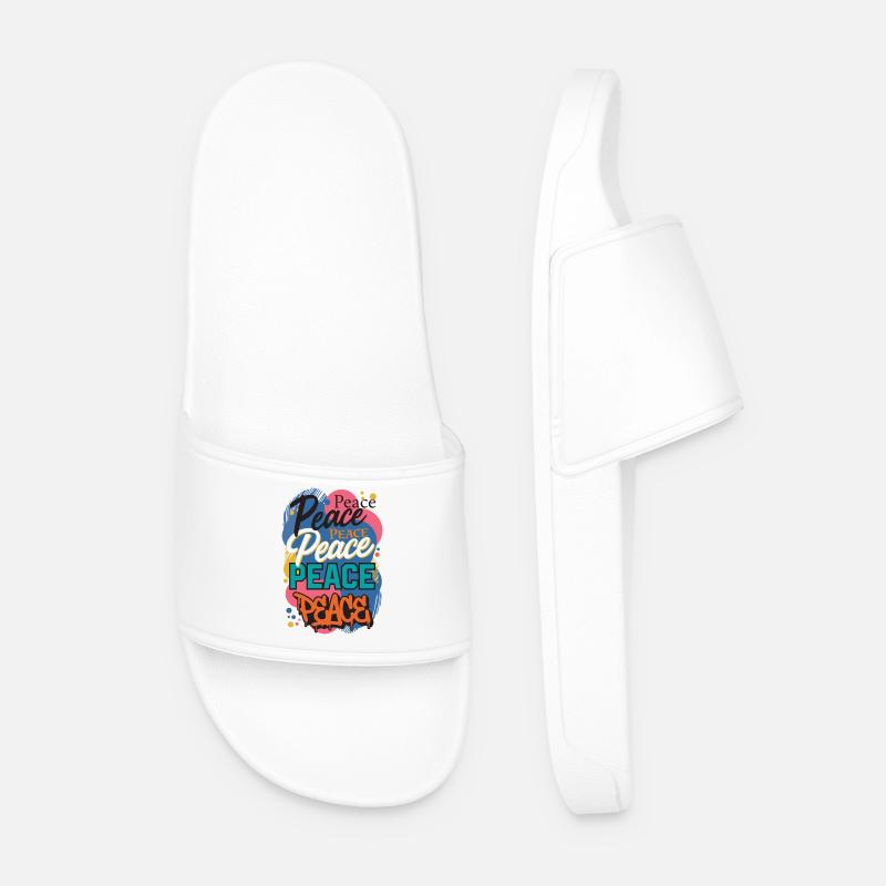 Peace as graffiti - Men’s Pool Sliders - white