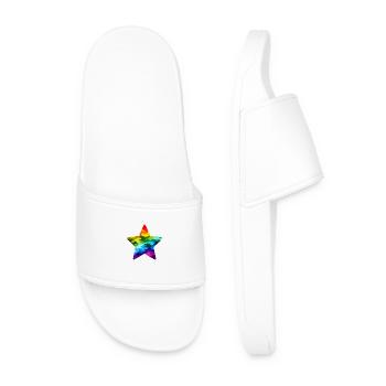 Regenbogen-Mosaikstern - Männer Badelatschen - Weiß - Vorne