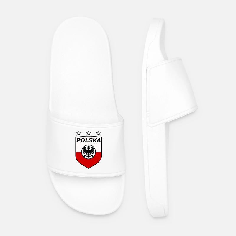 Polnisches Adlerwappen Schild - Männer Badelatschen - Weiß