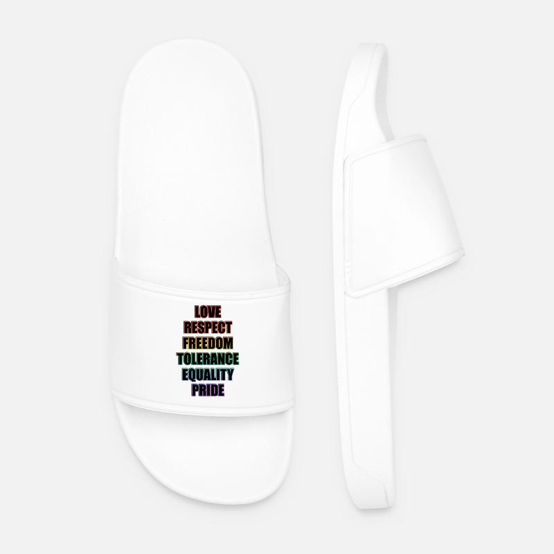LGBTQ Pride Values - Men’s Pool Sliders - white