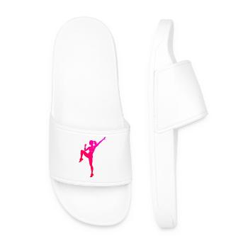 Cardio workout gift for a fitness athlete - Men’s Pool Sliders - white - Front