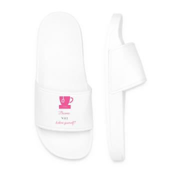 TEA-RIFFIC (Pink + Grey) - Men’s Pool Sliders - white - Front