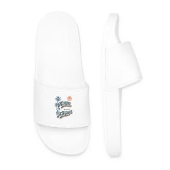 Miami YaTuSabes Palmiers rétro - Claquettes Homme - blanc - Devant