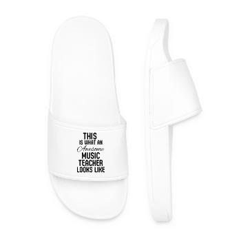 Musiklehrer-Wertschätzung Grundschulgeschenk - Männer Badelatschen - Weiß - Vorne