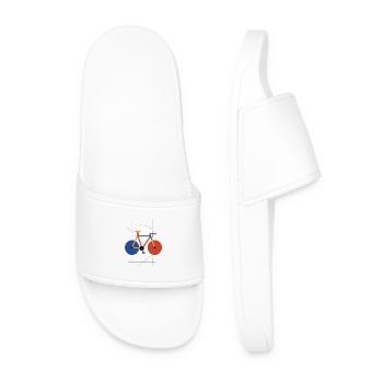 Minimalist Bicycle Primary Colors - Men’s Pool Sliders - white - Front