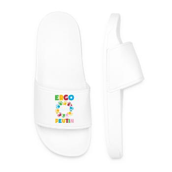 Occupational Therapist Colorful Hands - Men’s Pool Sliders - white - Front