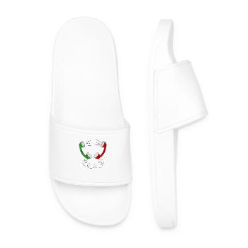 Téléphones communication conversation téléphonique bonjour - Claquettes Homme - blanc - Devant