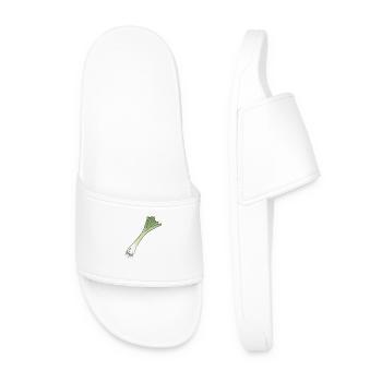 Leek onion with root - Men’s Pool Sliders - white - Front
