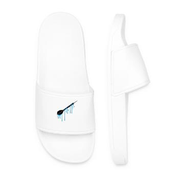 wet drops graffiti spray logo cool play darts - Men’s Pool Sliders - white - Front
