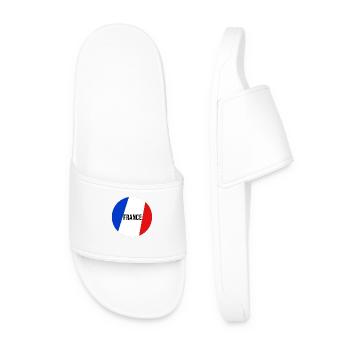 France Europe Paris French Français drapeau - Claquettes Homme - blanc - Devant
