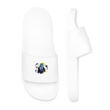 Blue Ink Spirits - A Wolf Heart Whisper - Men’s Pool Sliders - white - Front
