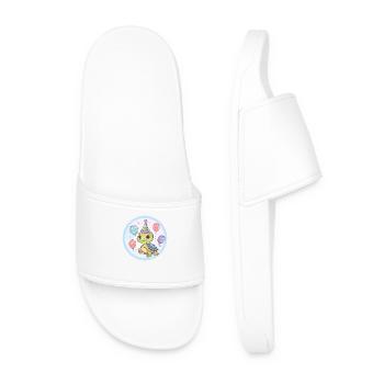 Turtle Birthday Baby - Men’s Pool Sliders - white - Front