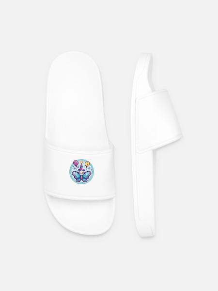 Butterfly Birthday Baby - Men’s Pool Sliders - white