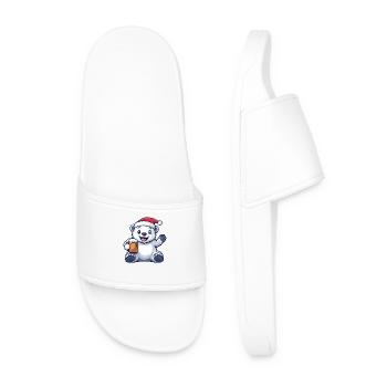 Polar Bear Beer Xmas Christmas - Men’s Pool Sliders - white - Front
