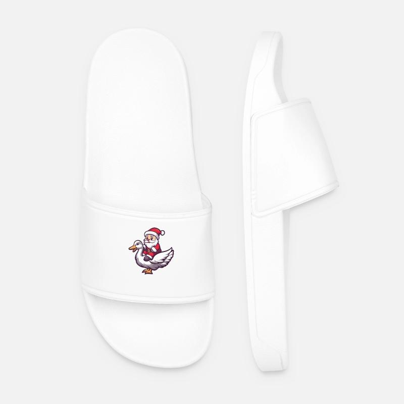 Gans Weihnachtsmann - Männer Badelatschen - Weiß