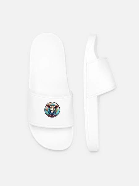 Angry Sheep Graffiti - Men’s Pool Sliders - white