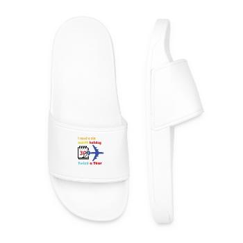 I need a six month holiday twice a year - Men’s Pool Sliders - white - Front